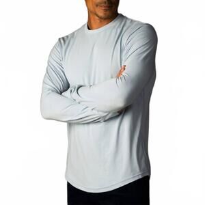 NEW LAIRD quattro cotton blend long sleeve top in mist